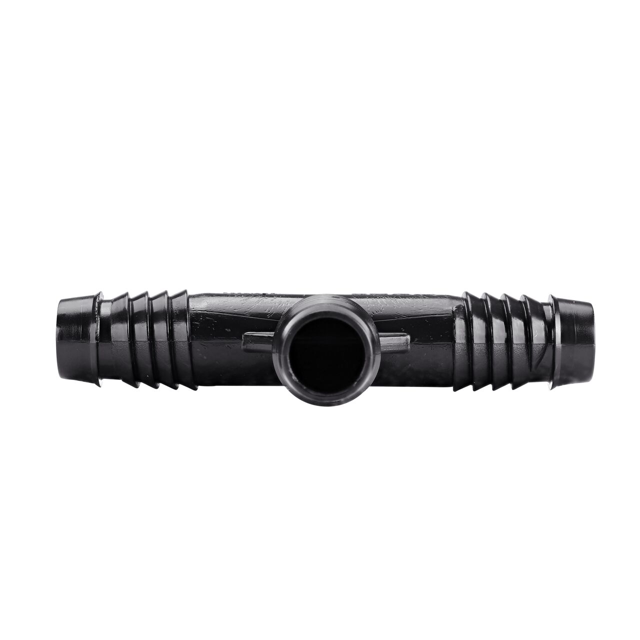 Barbed ends on the NDS 1/2 in. Barbed Flexee Swing Pipe Tee are inserted into irrigation supply tubing ends to form a branch off connection points between fittings as part of a new or expanded irrigation system (NDS FPT-0500)