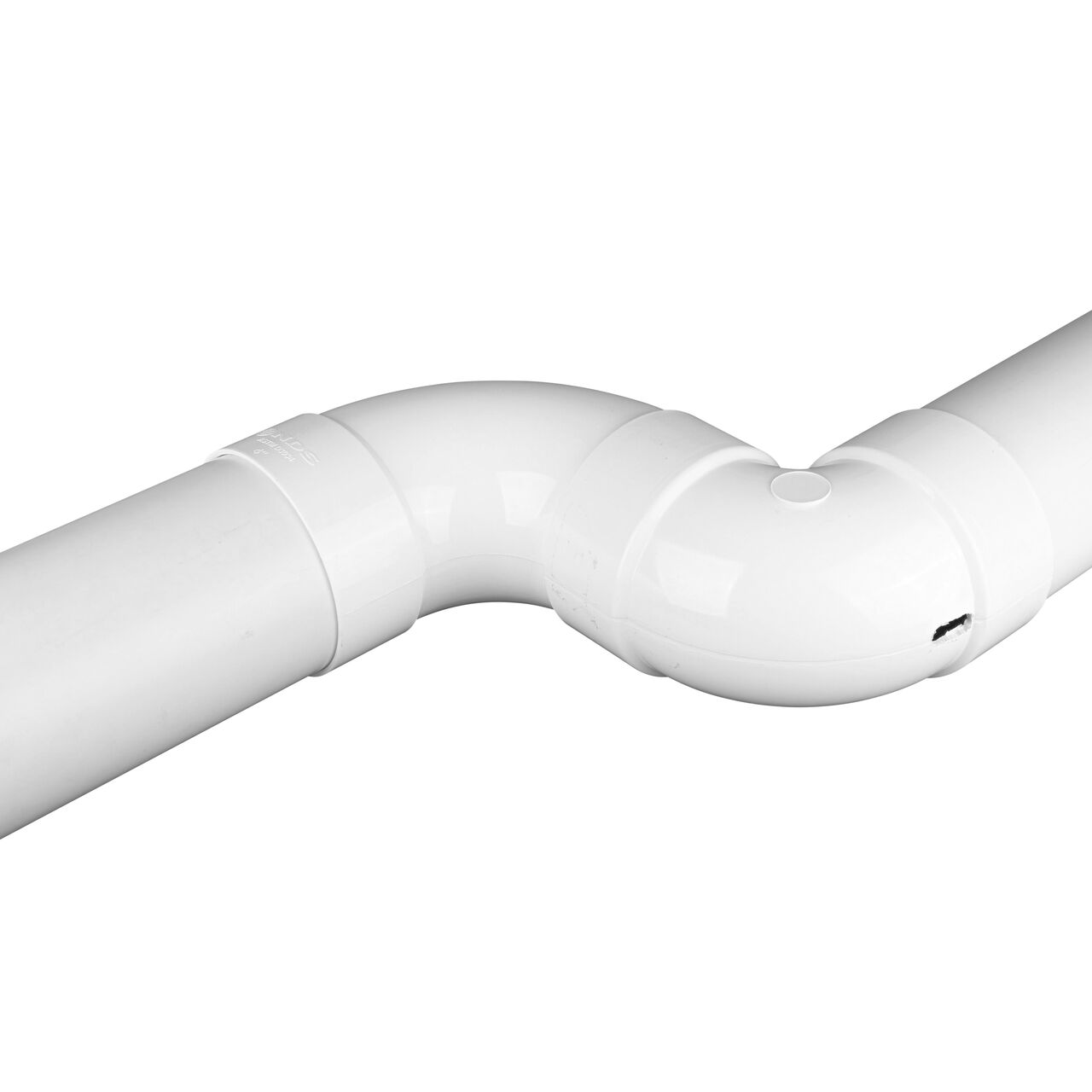 PVC 90° long-turn street elbow; connected to 4 in. Hub to Spt (NDS 41P0ST, NDS 41P0ST*, NDS L41P0ST, NDS M41P0ST)