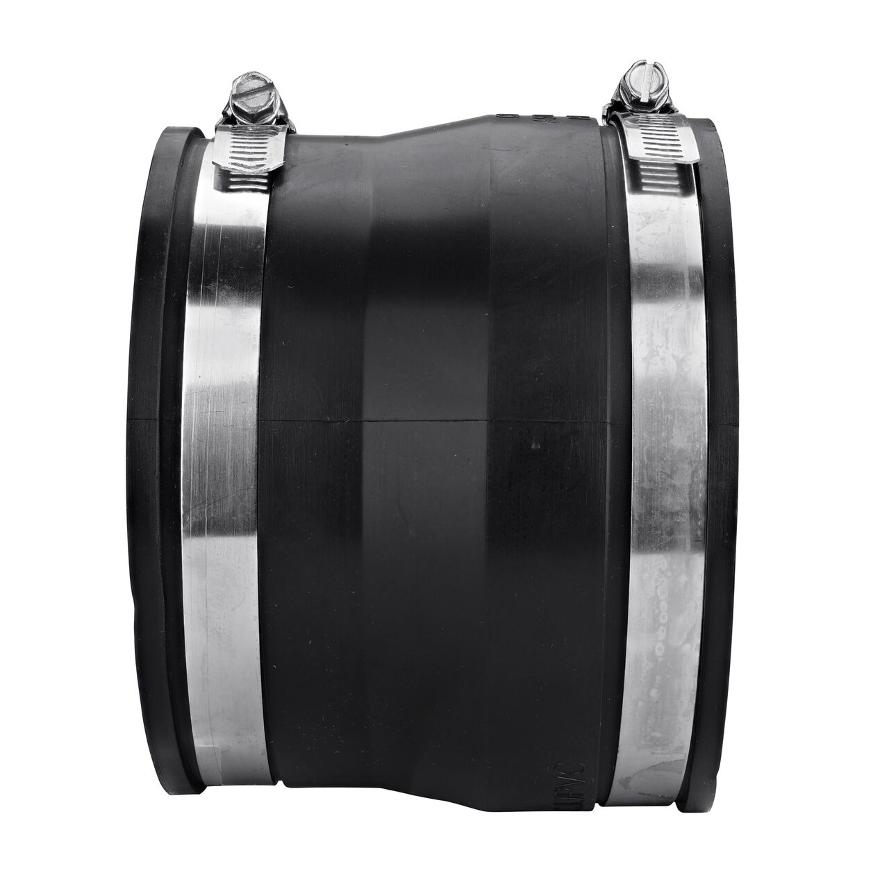 The NDS 4 in. flex coupling for asbestos cement fibre/ductile iron pipe to cast iron/sewer & drain, in horizontal position, is made with material that flexes with normal earth movement (NDS 51-44)