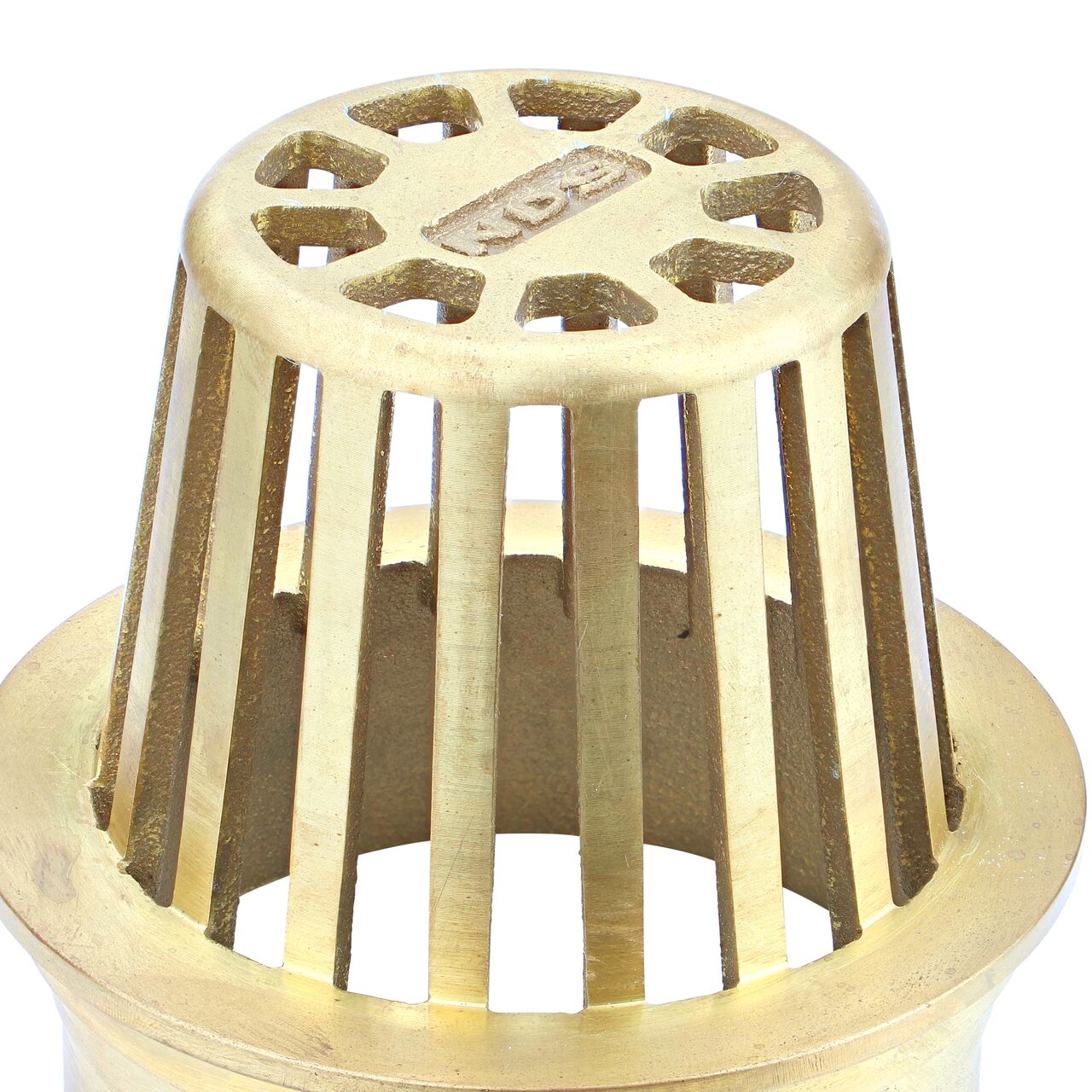 Closeup of the grate pattern of the NDS Brass 4 in. Atrum Grate (NDS 78B)