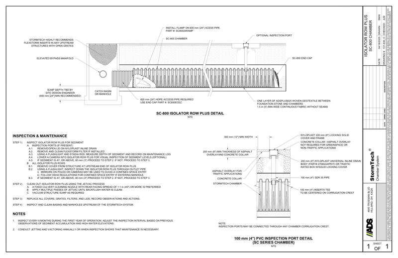 Stormtech SC-800 Isolator Row