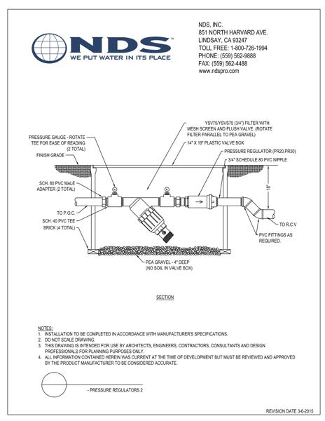 NDS Pressure Regulators 2 Installation Detail