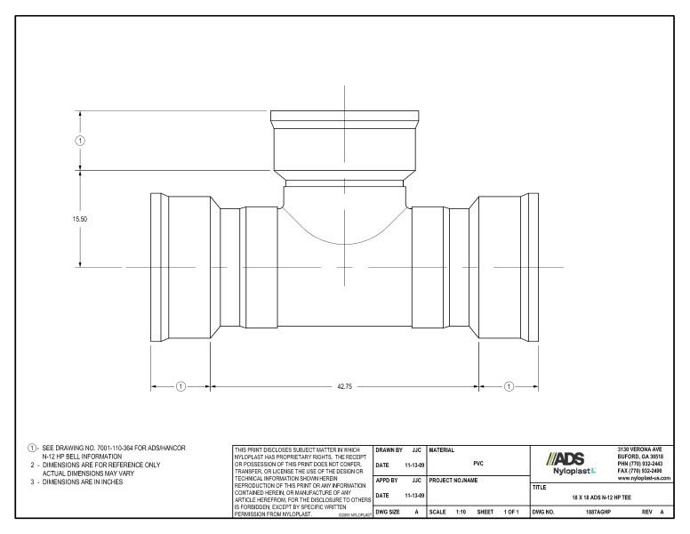 18 x 18 HP Tee Nyloplast Detail