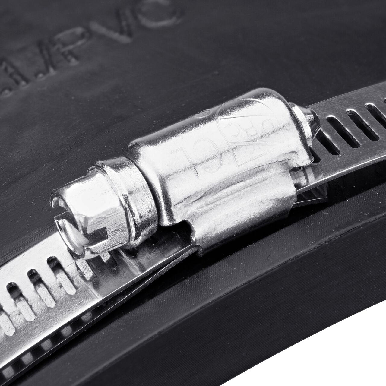 The clamps on the NDS 8 in. flex coupling for concrete pipe to cast iron or plastic pipe can be tightened with screwdriver, 5/16 in. nut driver or socket to 60 inch-lbs. torque (NDS 06-88)