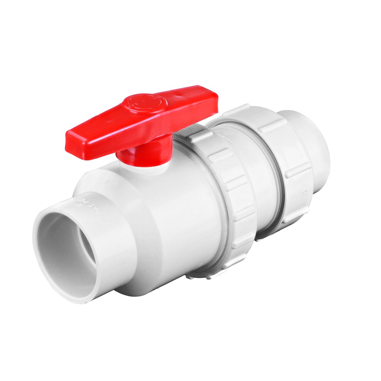 The NDS White 2 in. IPS U X S Checkmate PVC Swing Check and Ball Valve Combination (NDS 2200-20) prevents the backflow of water