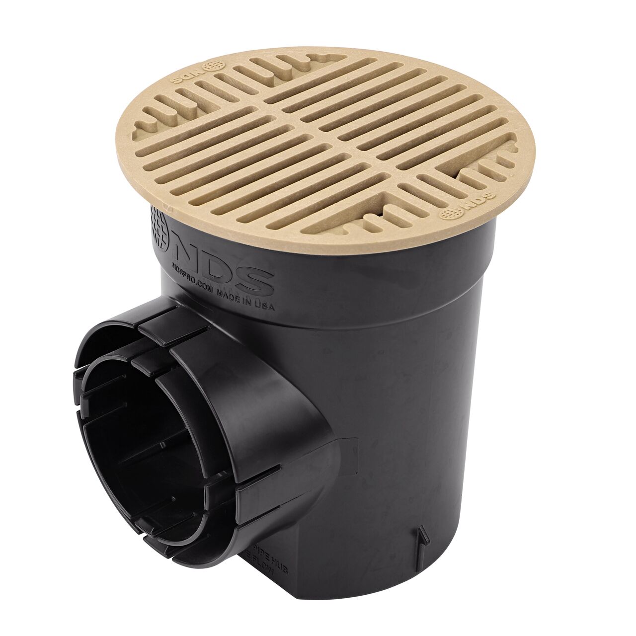 The NDS 8 in. Sand Round Grate fits the NDS 6 in. Round Catch Basin Drain to help drain water from yard (NDS 30S, NDS 101)