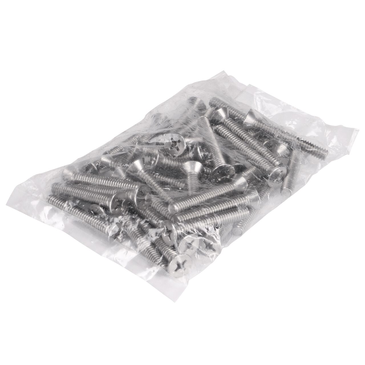 The shorter length stainless steel 1/4 in. Phillips Flat Head Screw (NDS 629) comes packaged in a bag of 40, use two screws per grate