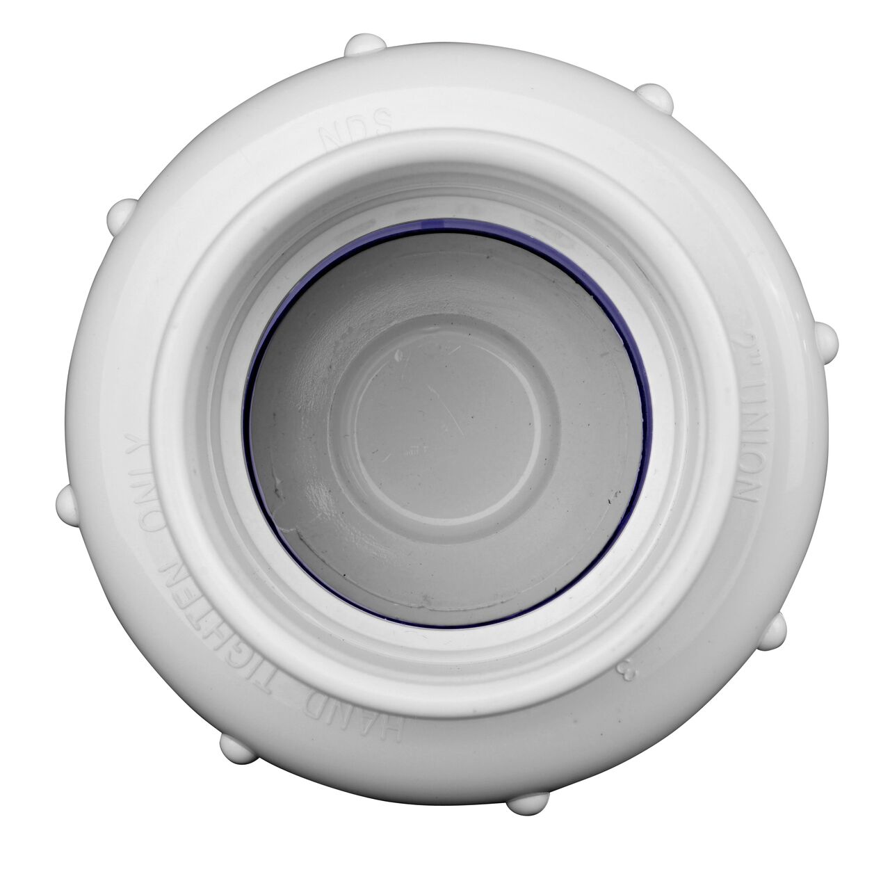 Inside view from outlet end of the NDS 2 in. IPS slip by slip PVC Compact True Union Spring Check Valve (NDS 1790C20)