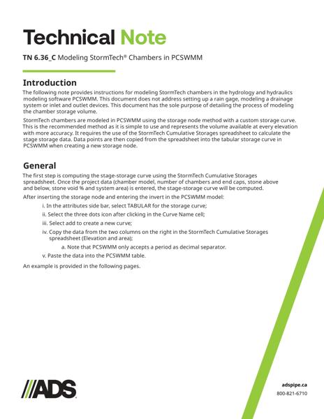 TN 6.36_C Modeling StormTech Chambers in PCSWMM 