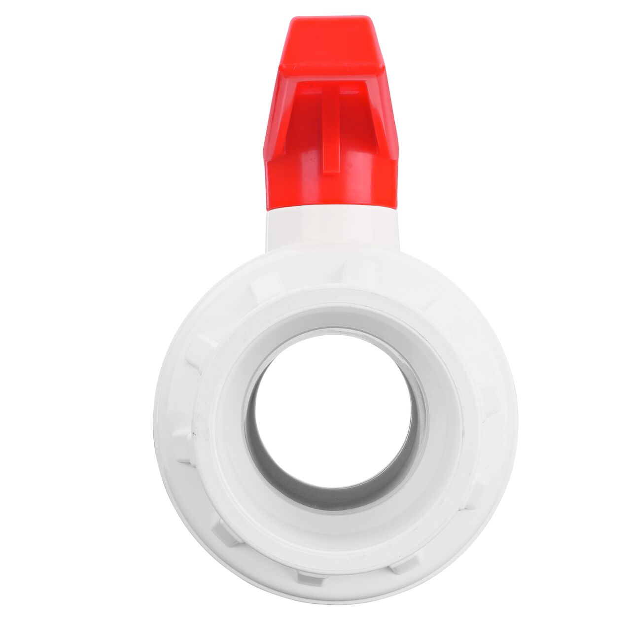 NDS 3 in. PVC IPS Ball Valve direct water flow one-way through pipes when the ball valve opens that is perfect for pool and spa, irrigation, and plumbing installations (NDS E1410-30)