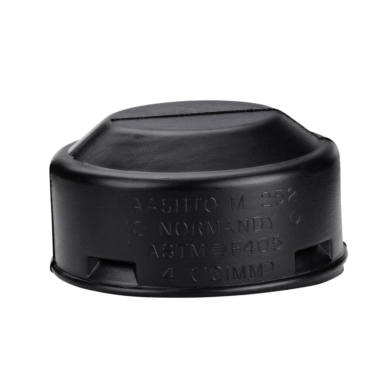 4 in. High-Density Polyethylene Corrugated End Cap (NDS 4C06) attached to EZ Drain