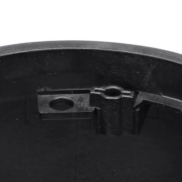 Closeup view of the bolt hole on the black NDS 10 in. Round Standard Series Valve Box (NDS 111BCB) for securing valve lid or cover to the valve box