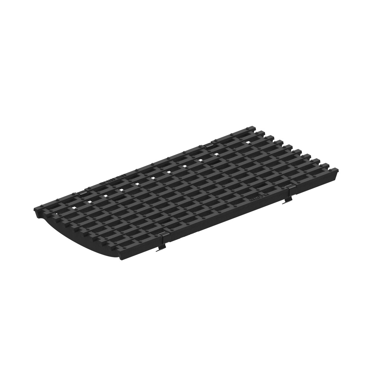 The class D load ductile iron bar design BG-FILCOTEN® 200 Trench Drain Grate (NDS 17020104) fits the 8 in. NDS BG-FILCOTEN® pro V 200 Trench Drain