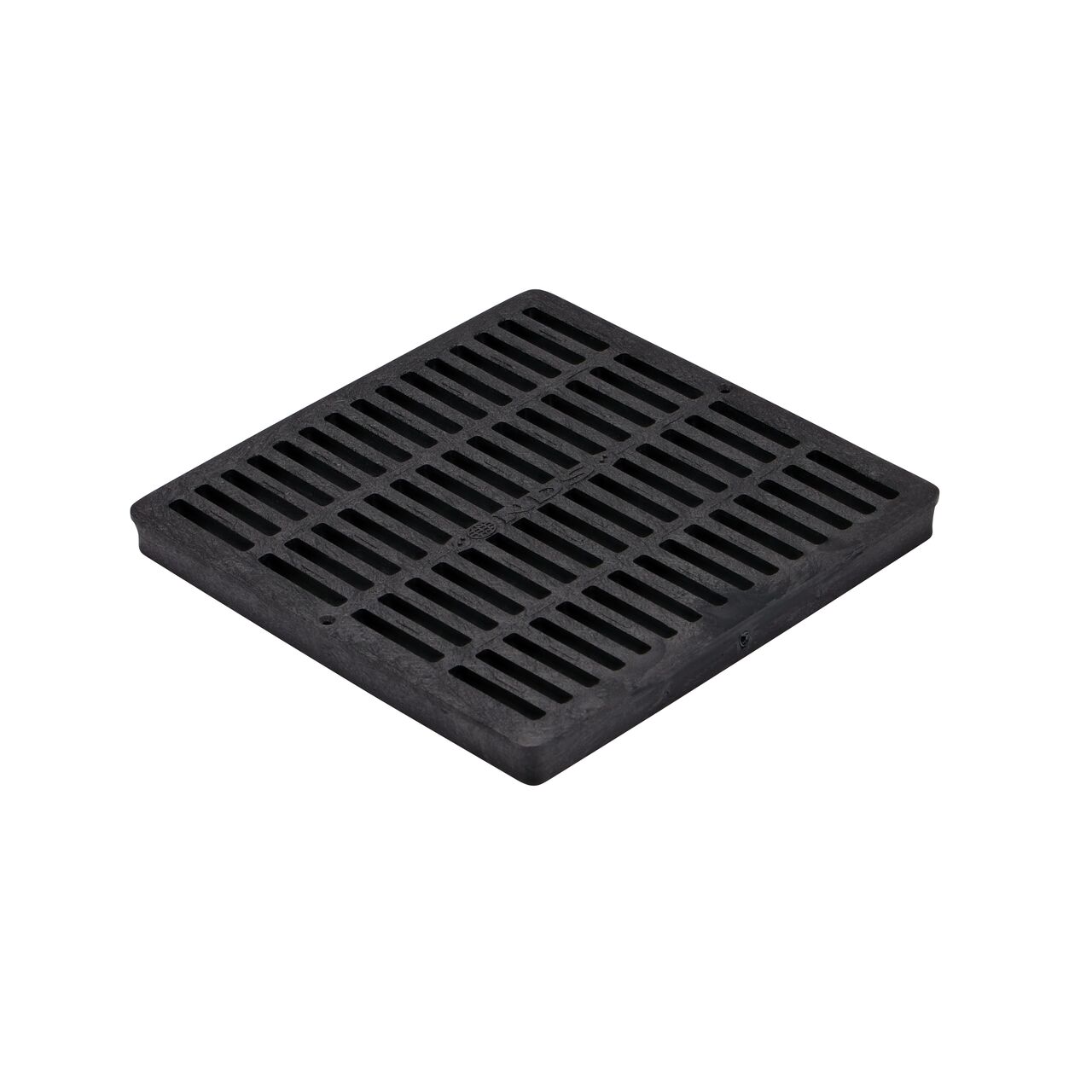 Hero shot of NDS 12 in. Square Catch Basin Drain Grate, Black Plastic (NDS 1211)