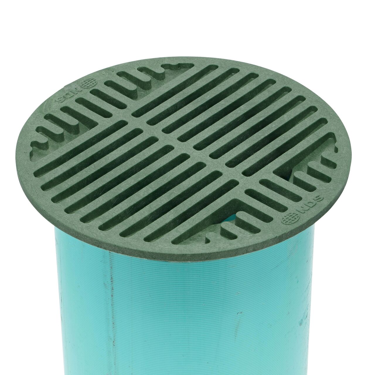 NDS 8 in. Round Grate installed on 6 in. Sewer and Drain Pipe (NDS 20*, NDS 20)