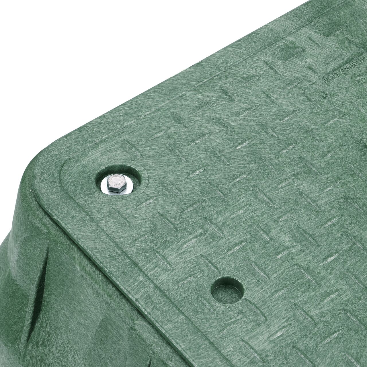 Closeup view of the inside reinforced edges on the NDS 13 in. X 24 in. Rectangular Pro-Spec® Series Valve Box and Cover (NDS 321BCBS)