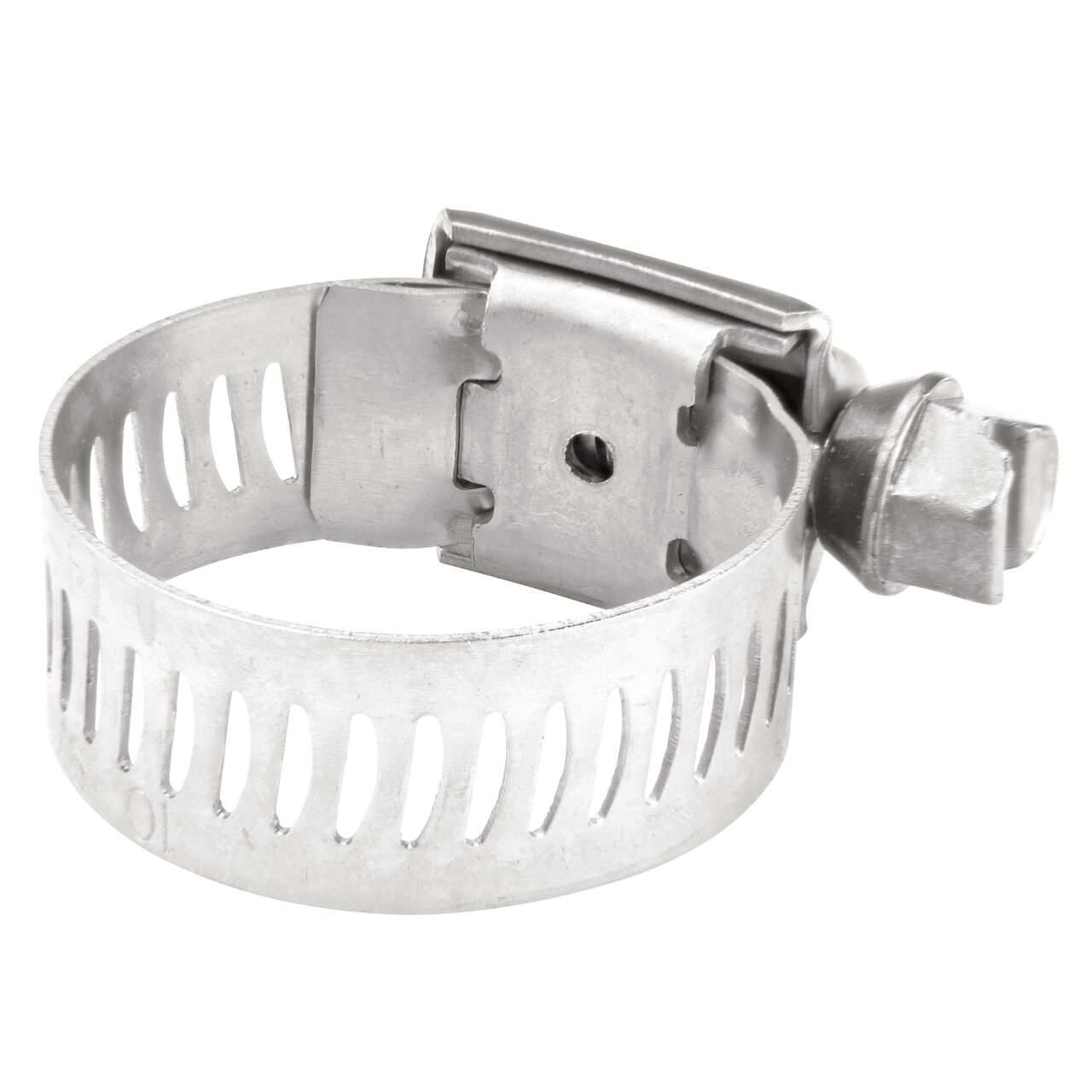 The NDS SAE 10 Worm Drive Hose Clamp with Aero Seal 1/2 in. band width (NDS 64010H) has arcial perforated slots in band for added strength and smoother engagement