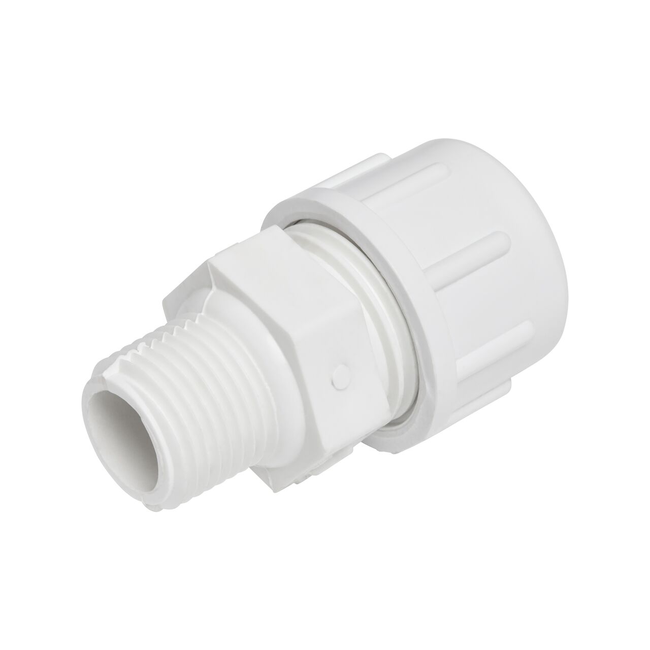 Threaded CTS MPT connection end on the NDS 1/2 in. CTS X MPT Flo-Lock Gripper Adapter (NDS 235-05)