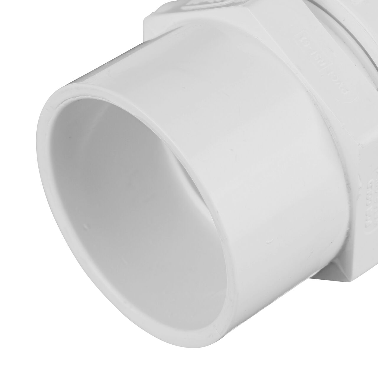 Closeup of the spigot end on the NDS 2 in. CTS FPT X IPS Spigot Flo-Lock™ Gripper Adapter (NDS 935-20)