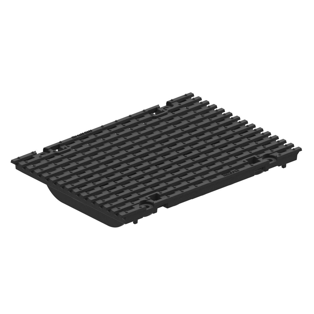 The ductile iron bar design BG-FILCOTEN® 300 Trench Drain Grate (NDS 17030103) fits the 12 in. NDS BG-FILCOTEN® pro V 300 Trench Drain