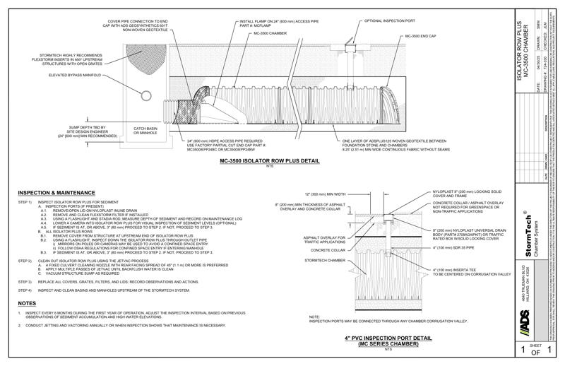 MC-3500 StormTech Isolator Row Plus Profile