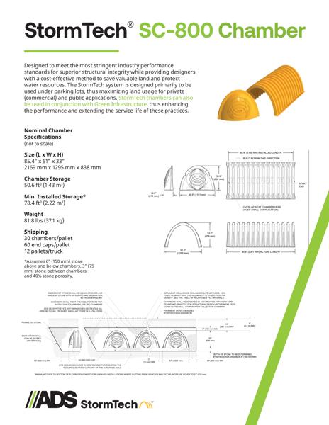 SC-800 Chamber StormTech Product Sheet