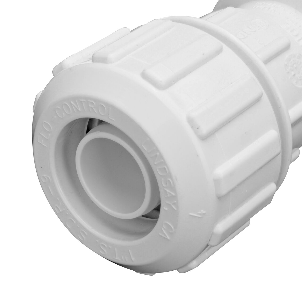 Closeup of the 1 inch inlet side of the NDS 1 in. X 3/4 in. Flo Lock Reducer Gripper Coupling (NDS 710-17-9)
