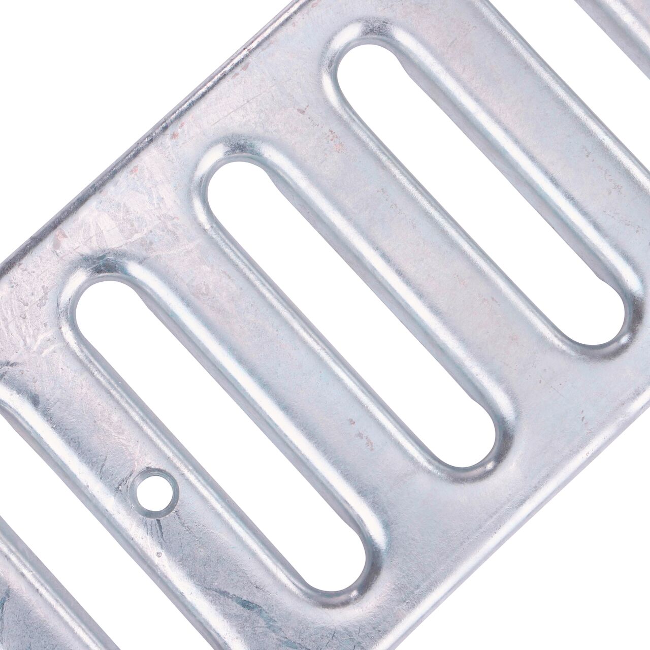 Angled Closeup View of the NDS Dura Slope Galvanized Steel Channel Grate (NDS DS-221)