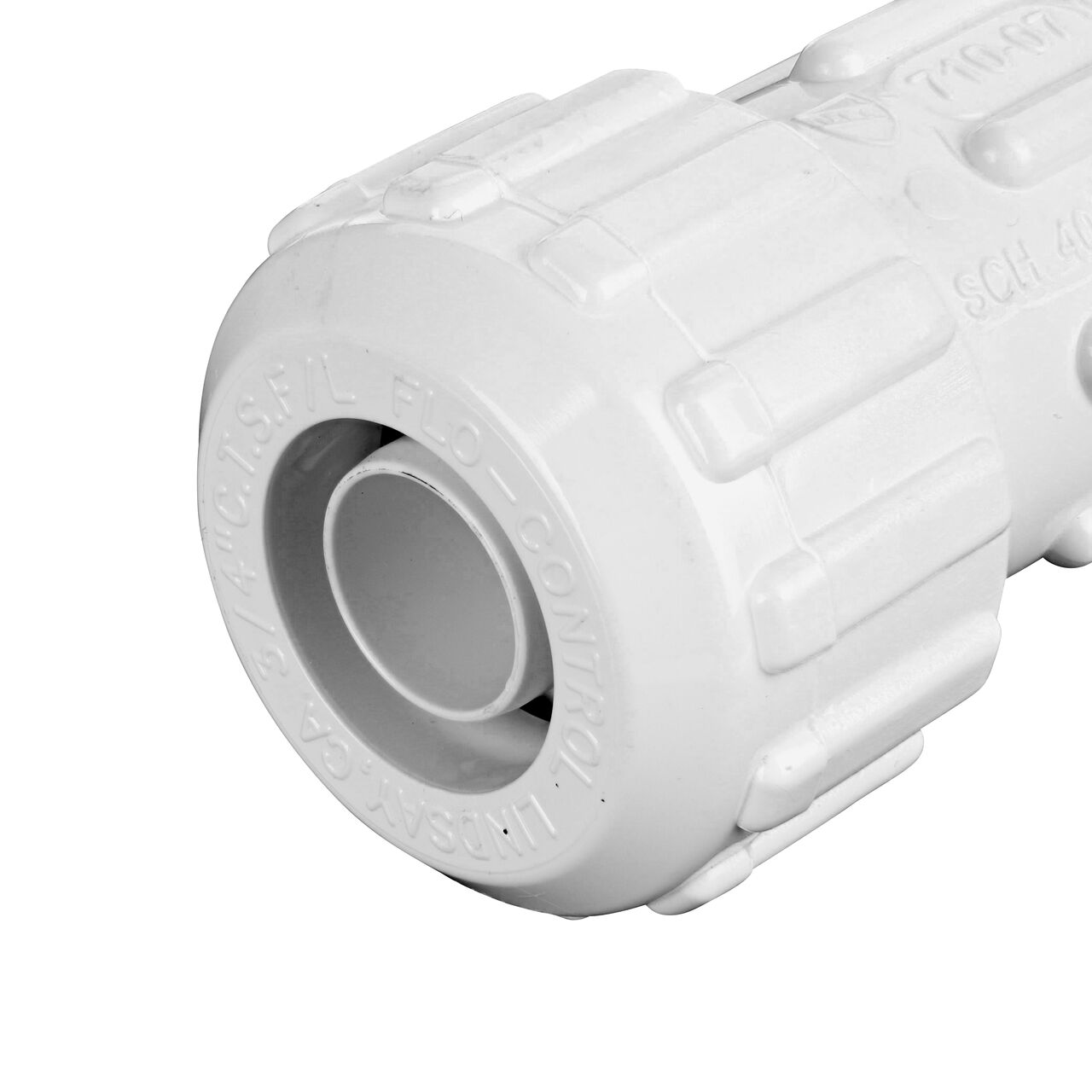 Closeup of the inlet side of the NDS 3/4 in. Flo-Lock™ Gripper Coupling (NDS 710-07)