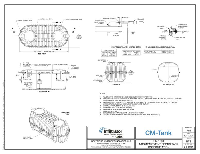 CM-1060 - 1 Compartment Standard Detail