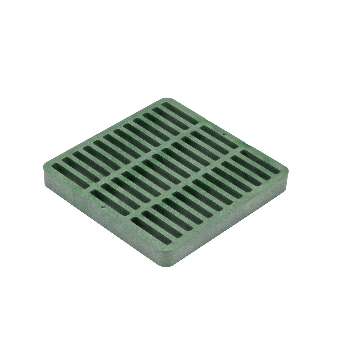 Hero Shot of Green Plastic 9 in. Square Catch Basin Drain Grate (NDS 990)