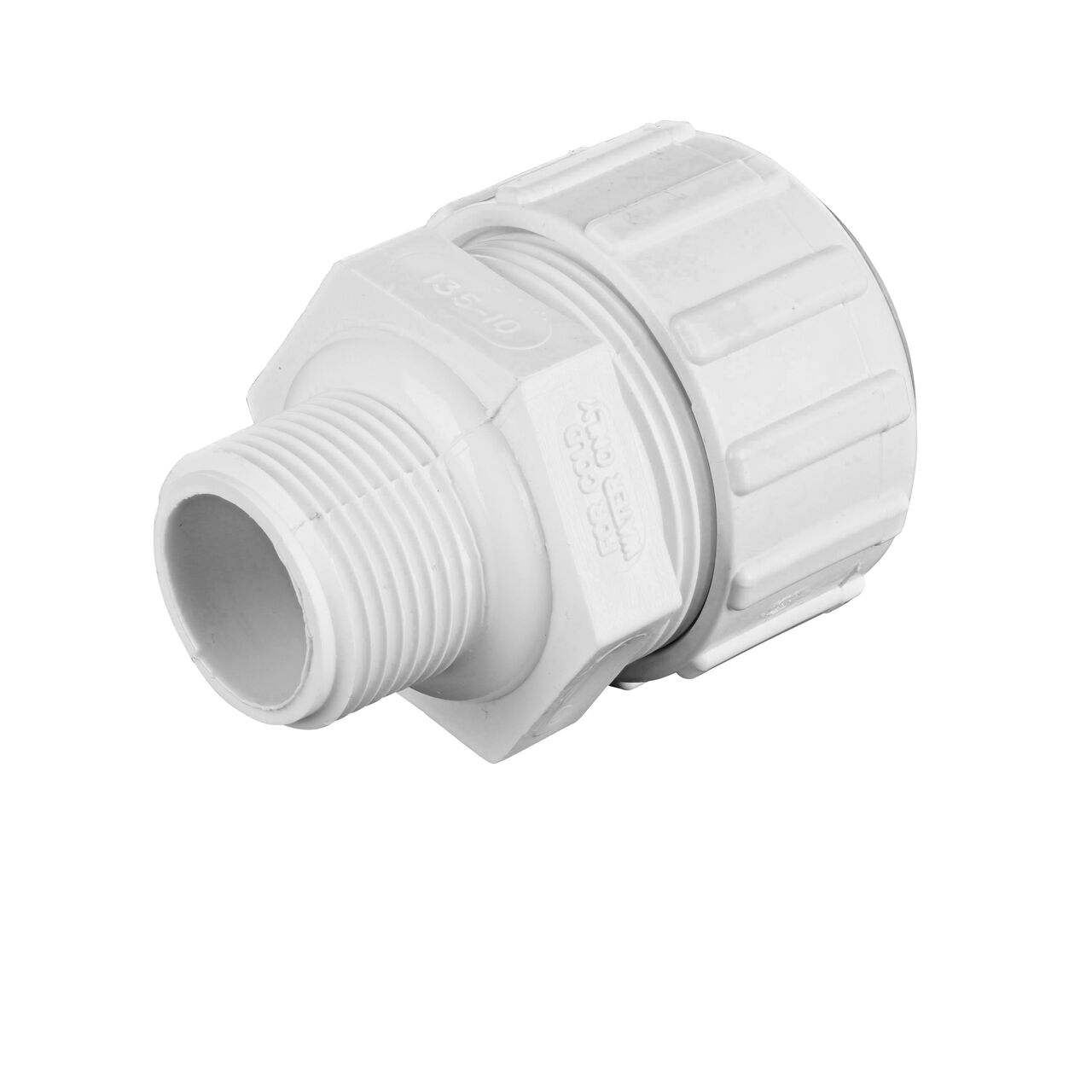 1 inch Threaded IPS MPT connection end on the NDS 1 in. Flo Lock Gripper Adapter (NDS 135-10)