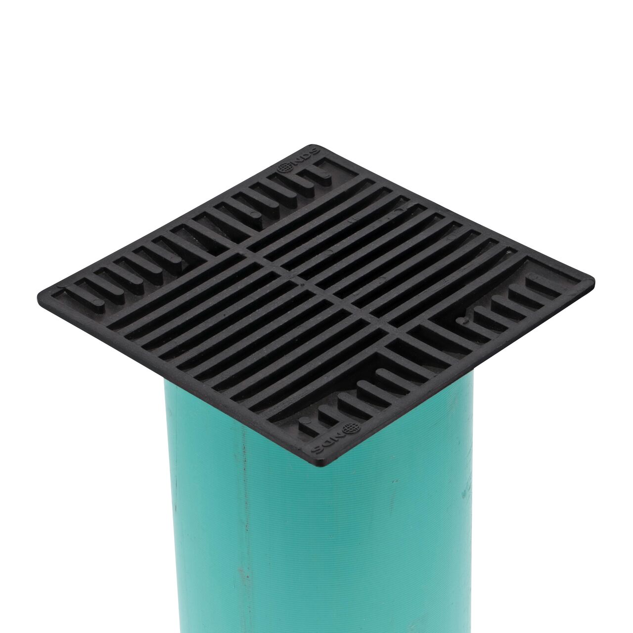 NDS 8 in. Square Grate installed on 6 in. Sewer and Drain Pipe (NDS M881, NDS 881)