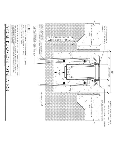 NDS Dura Slope® Channel Drains with DS-200H Frame Intersection Installation Detail