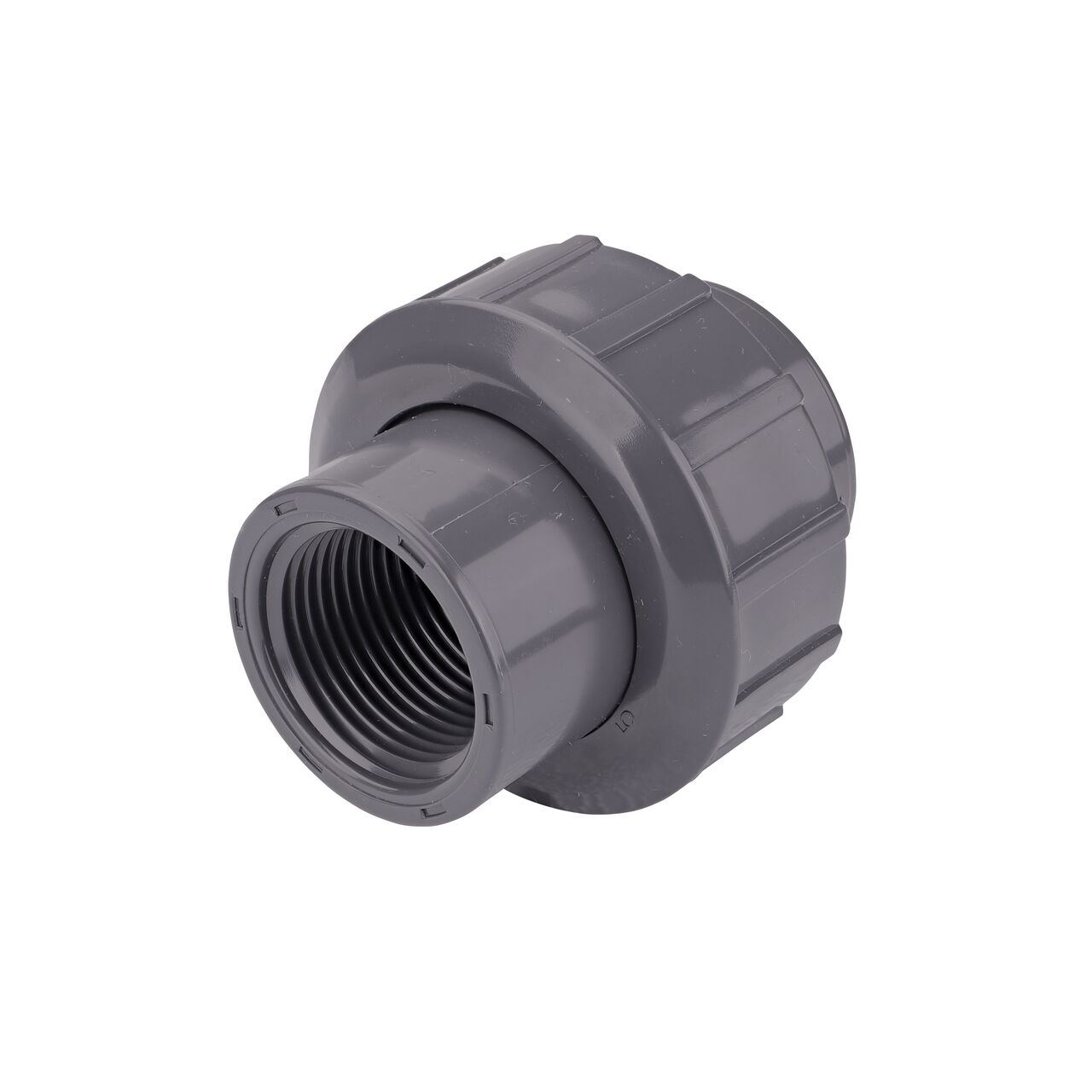 The NDS 1 in. PVC Union is an easy-fit coupling has two FPT ends that threads onto 1 in. Sch. 80 pipe ends for pool and spa, irrigation, and plumbing installations (NDS U-1000-T)