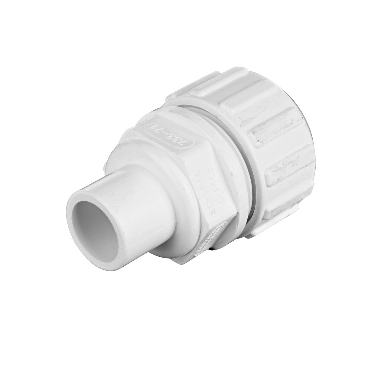 Threaded FPT connection end on the NDS 3/4 in. IPS Spigot to 1 in. SDR-9 CTS Flo-Lock™ Gripper Adapter (NDS 733-71)