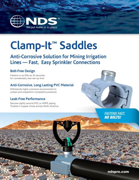 NDS Clamp-It™ Saddles Anti-Corrosive Solution for Mining Irrigation Lines