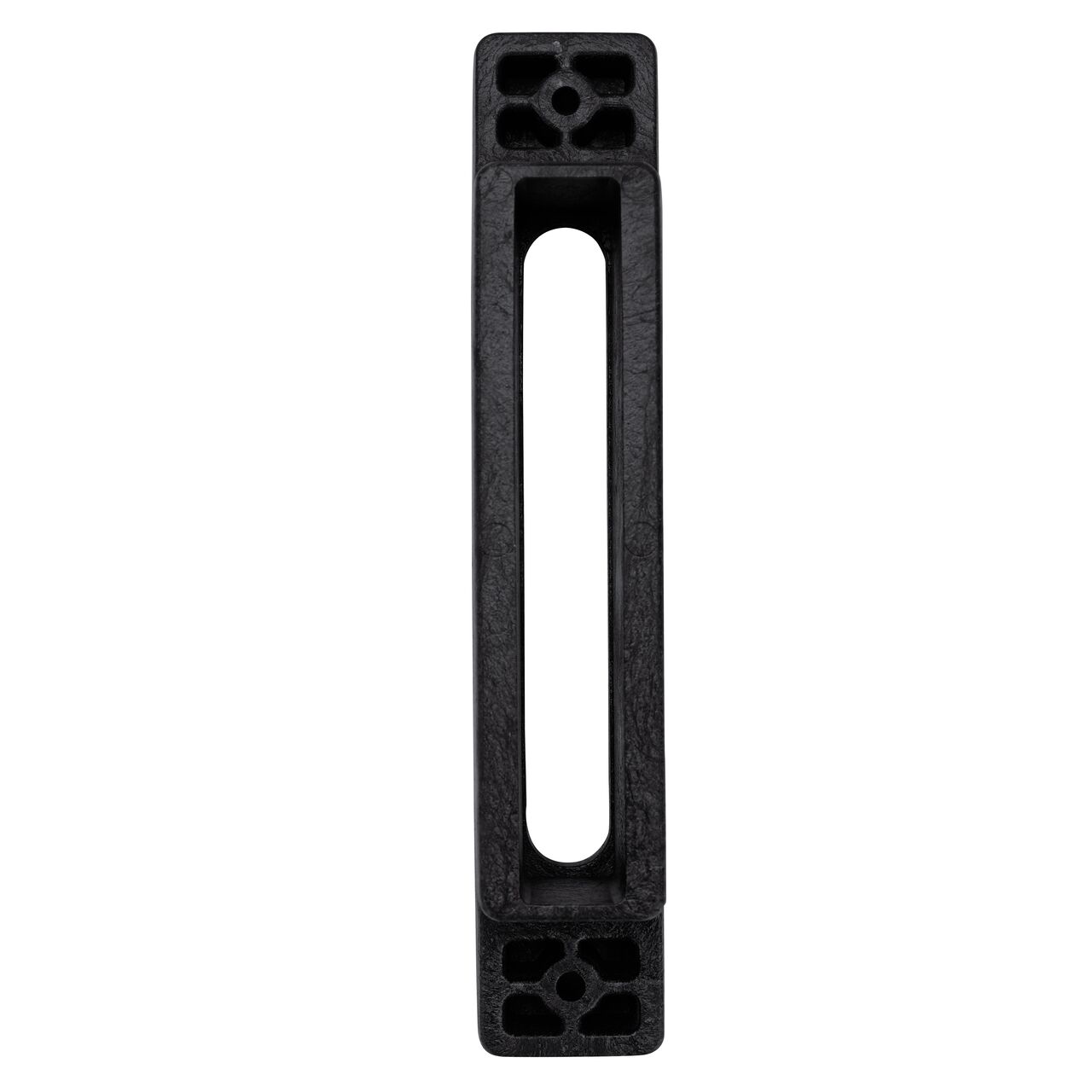 The underside of the Slotted Black Plastic Dura Slope™ Channel Drain EZ-Track™ Radius Coupling Grate (NDS DS-663MG)
