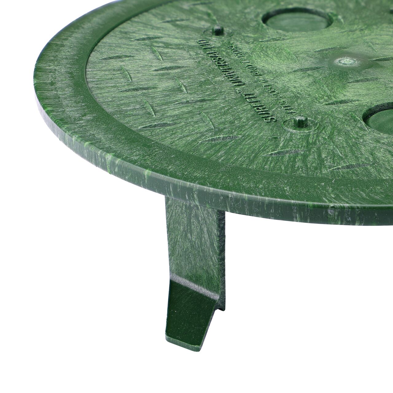 Closeup View of 6 in. Round SureFit Universal Valve Box Lid grip prong that attaches to box (NDS 6RND-UC)