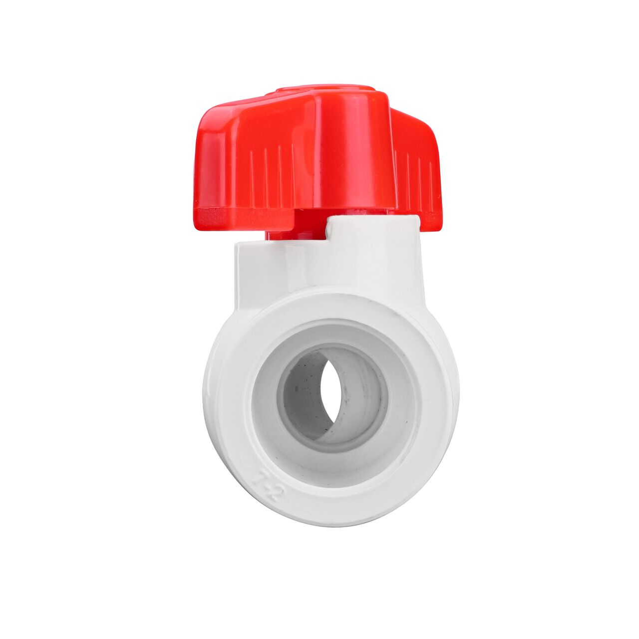 Rotate the handle to easily open or close the valve ball that controls water flow on the NDS 1/2 in. PVC CTS Ball Valve (NDS E1310-05)
