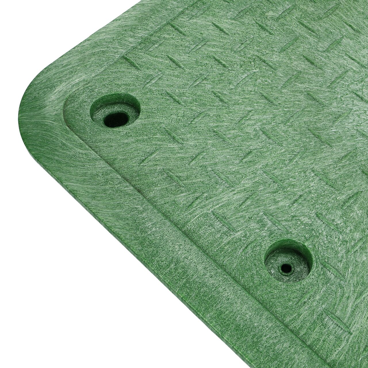 Closeup view of the locking mechanism and bolt hole on the Sewer cover (NDS 323CS) for the NDS 17 in. X 30 in. Rectangular Pro-Spec® Series Valve Box