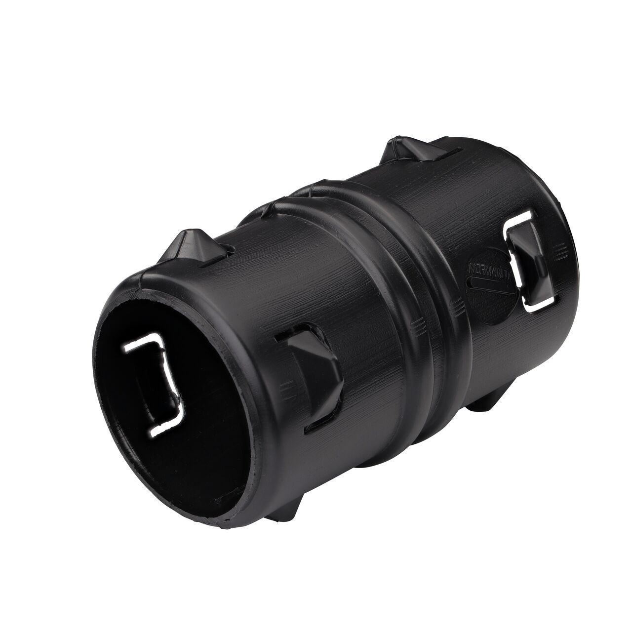The 3 in. High-Density Polyethylene Corrugated Internal Coupling attaches inside of pipes to connect them (NDS 3C05)