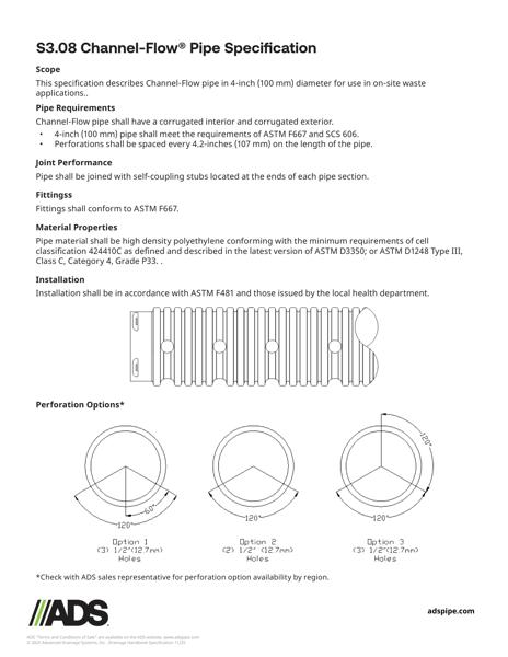 S3.08 Channel-Flow Pipe Specification