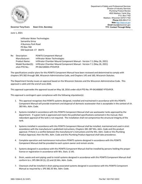 Wisconsin Quick4 Chamber Component Manual