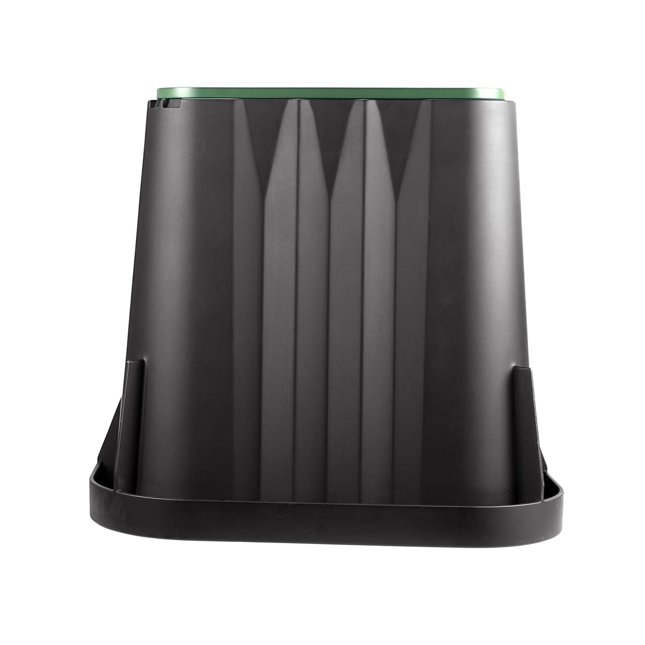 Side view of the shorter width side of the NDS 17 in. X 30 in.  X 24 in. Rectangular Pro-Spec® Series Telecom Box & Telecom Cover (NDS 327BCBT) rugged enclosure for water and irrigation pipe connections