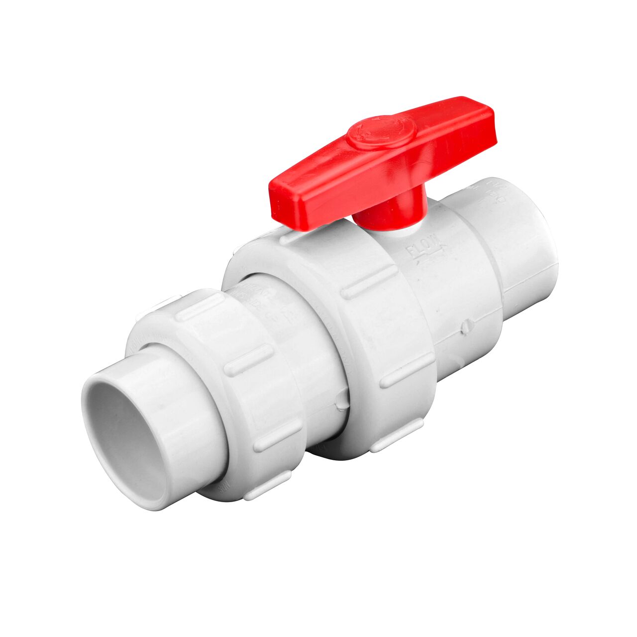 Inlet end of the NDS White 1-1/2 in. IPS U X S Checkmate PVC Swing Check and Ball Valve Combination (NDS 2200-15)