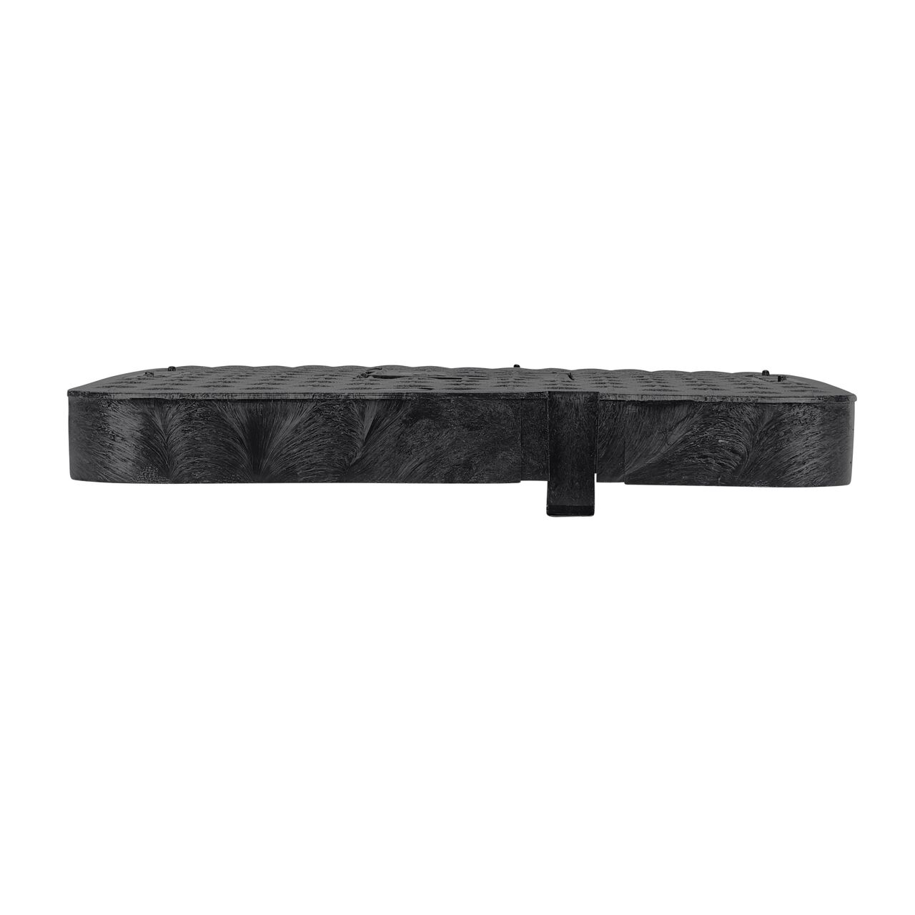 The NDS 13 in. X 20 in. Rectangular Standard Series Black Water Meter Meter Box Cover (NDS D1500-DIRBL) is a Drop-in lid shown here from the side, that prevents dirt and debris from entering the meter box