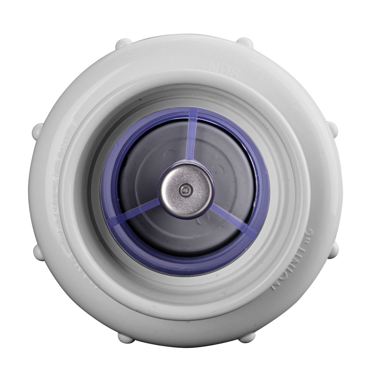 The flapper controls the flow of water on the NDS 2 in. IPS slip by slip PVC Compact True Union Spring Check Valve (NDS 1790C20)