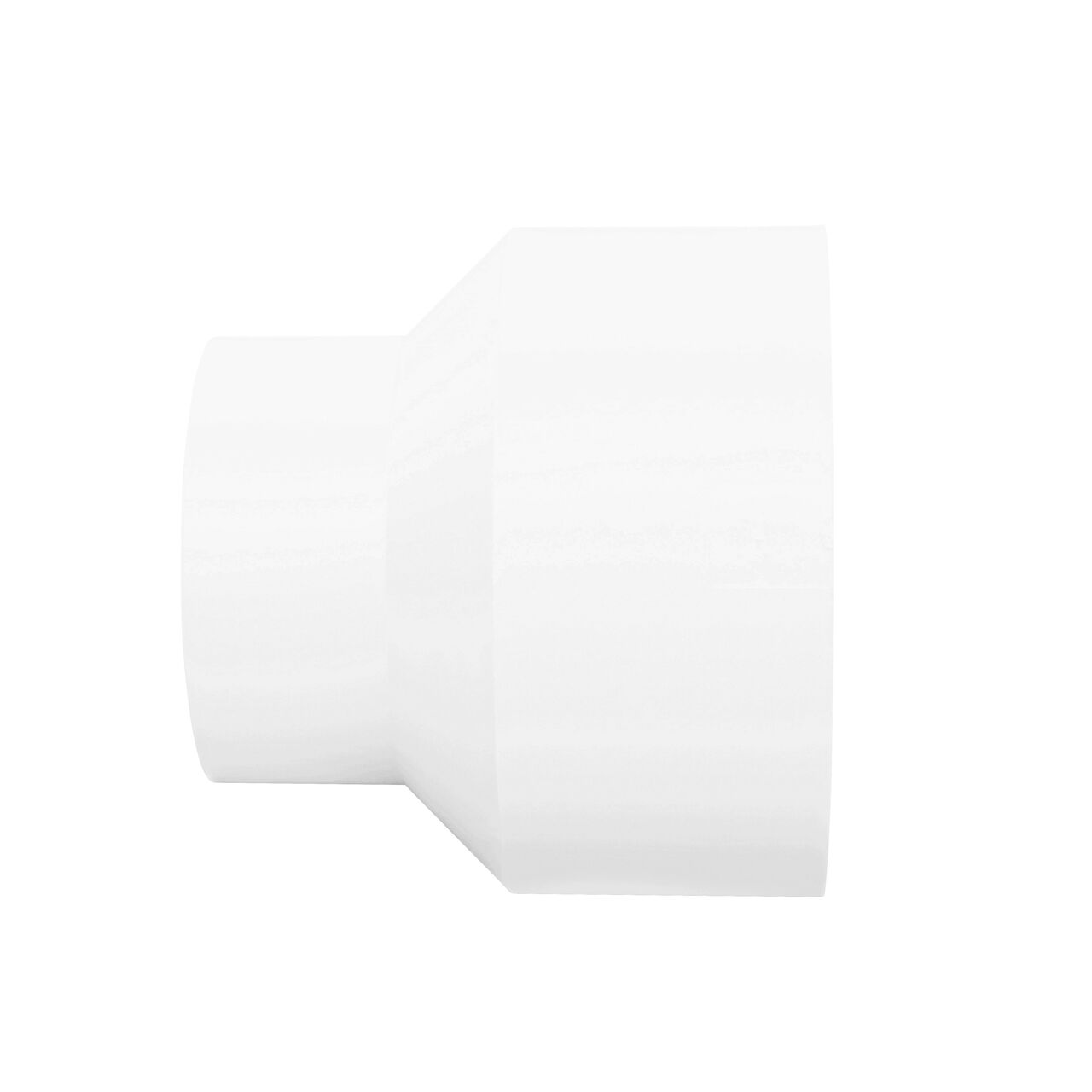 End to end vertical side view of the 4 in. to 6 in. NDS PVC Sewer and Drain Increaser/Reducer Coupling (NDS 6P07)