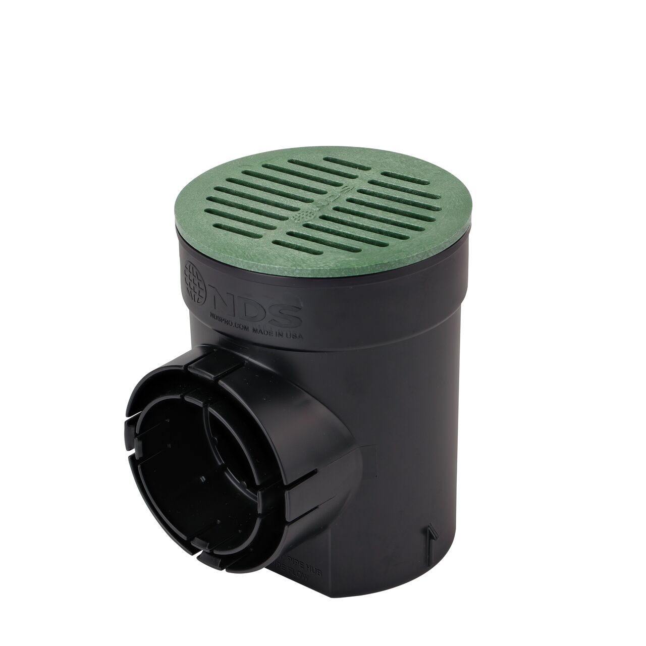 NDS 6 in. Round Spee-D Catch Basin Drain Kit assembled with Green Plastic Round Grate (NDS 101GRKIT)